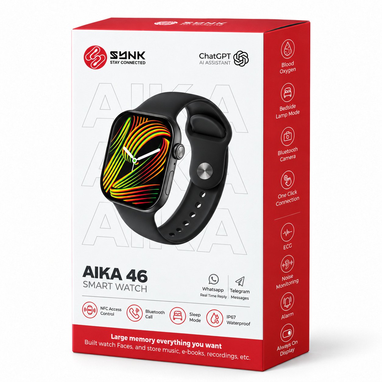 SYNK AIKA 46 Smart Watch Black